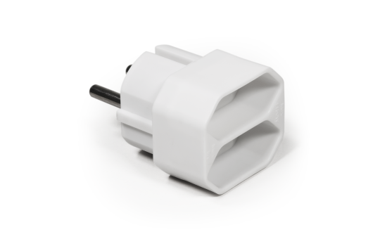 Steckdosenadapter, 2x Euro, weiß