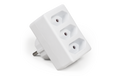 Steckdosenadapter, 3x Euro, weiß