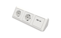 Steckdosenblock Cup Aufbau, weiß, 2-fach Schutzkontakt + 2x USB A+C