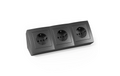 Steckdosenblock Premium 250V~/16A, Aufbau, Anthrazit, 3-fach Steckdose