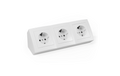 Steckdosenblock Premium 250V~/16A, Aufbau, weiß, 3-fach Schutzkontakt