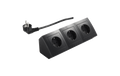 Steckdosenblock Premium 250V~/16A, schwarz, 3-fach, 2m Kabel+ Stecker
