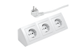 Steckdosenblock Premium 250V~/16A, weiß, 3-fach, 2m Kabel und Stecker
