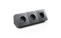 Steckdosenblock Premium Aufbau, anthrazit, 3-fach Schutzkontakt + USB