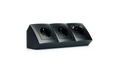Steckdosenblock Premium Aufbau, matt schwarz, 3-fach Schutzkontakt + USB