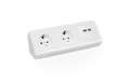 Steckdosenblock Premium Aufbau, weiß, 2-fach Schutzkontakt + 2x USB