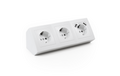 Steckdosenblock Premium Aufbau, weiß, 3-fach Schutzkontakt + USB