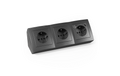 Steckdosenblock Premium anthrazit, 3-fach Schutzkontakt + USB-C / USB-A