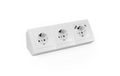 Steckdosenblock Premium weiß, 3-fach Schutzkontakt + USB-C / USB-A