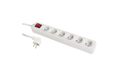 Steckdosenleiste, 6-fach mit Schalter und Überspannungsschutz, 1,5m Zuleitung