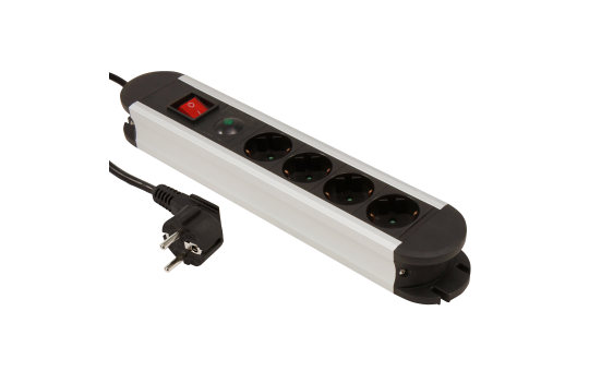 Steckdosenleiste SL-04 4-fach, Überspannungsschutz, 1,4m Zuleitung