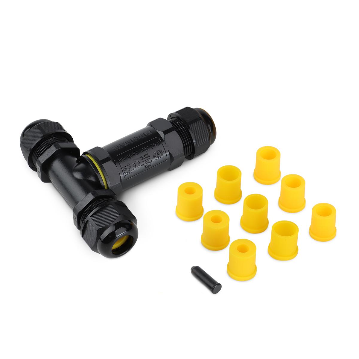 T-Kabelverbinder 3-fach 5-polig Kabel 0.5-4mm² IP68 wasserdicht 24A 450V