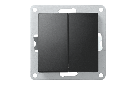 Taster Premium 2-fach, 250V~/10A, UP, matt schwarz
