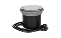 Tisch-Einbausteckdose Ø10cm, 3fach, 2 USB 2,4 A, Edelstahl, versenkbar
