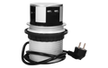 Tisch-Einbausteckdose Ø10cm, 4 fach, 2 USB 2,4A, silber- schwarz, versenkbar