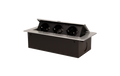Tisch-Einbausteckdose, 3fach, silber-schwarz, 2500W