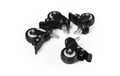 Tischrollen imstande, 4er-Set, schwarz, Tragkraft je 50kg