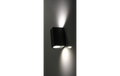 Wandleuchte Square-E Edelstahl-Optik, IP44, 2x GU10, Aluminium Gehäuse