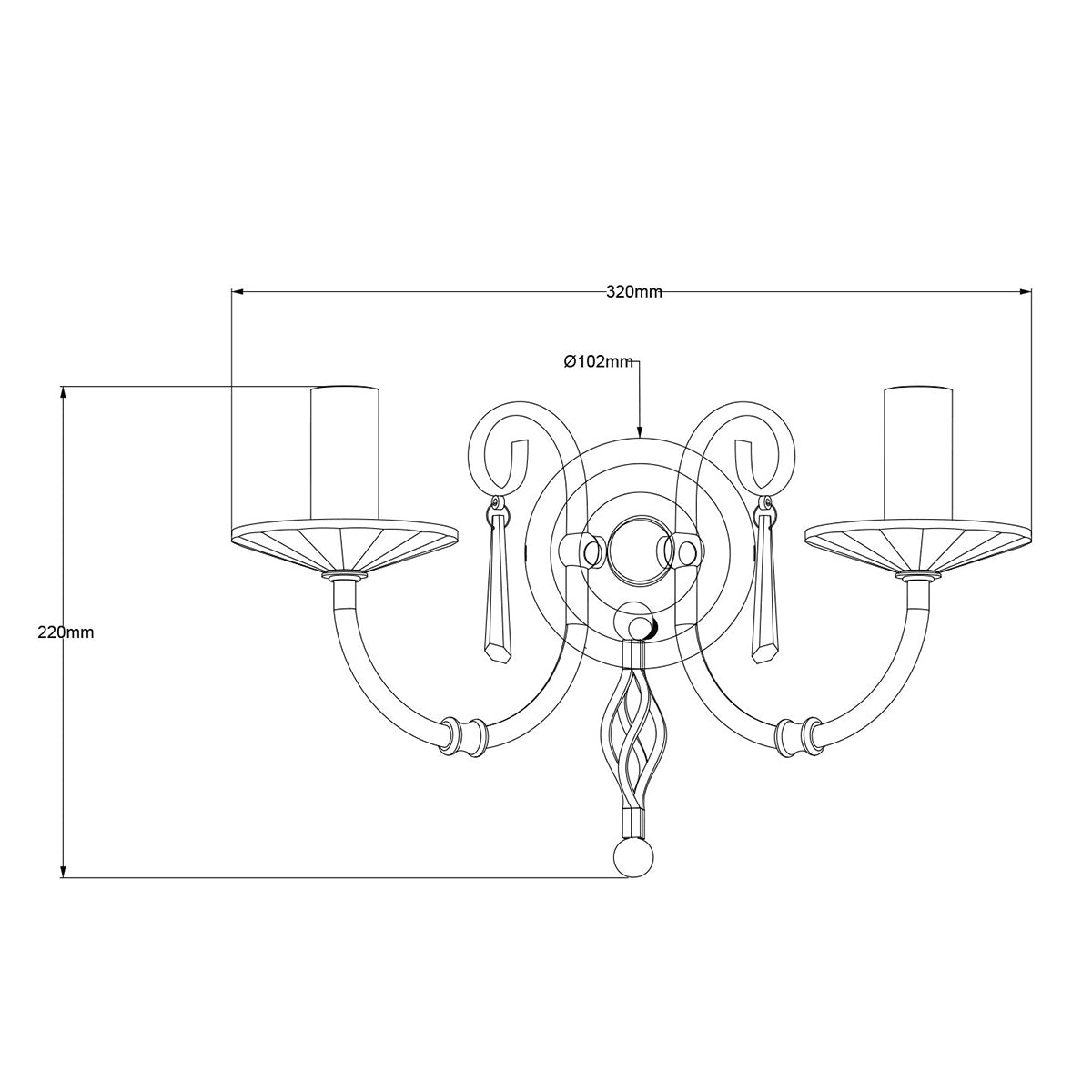 Wandleuchte Aegean (schwarz) 2x - Elstead Lighting