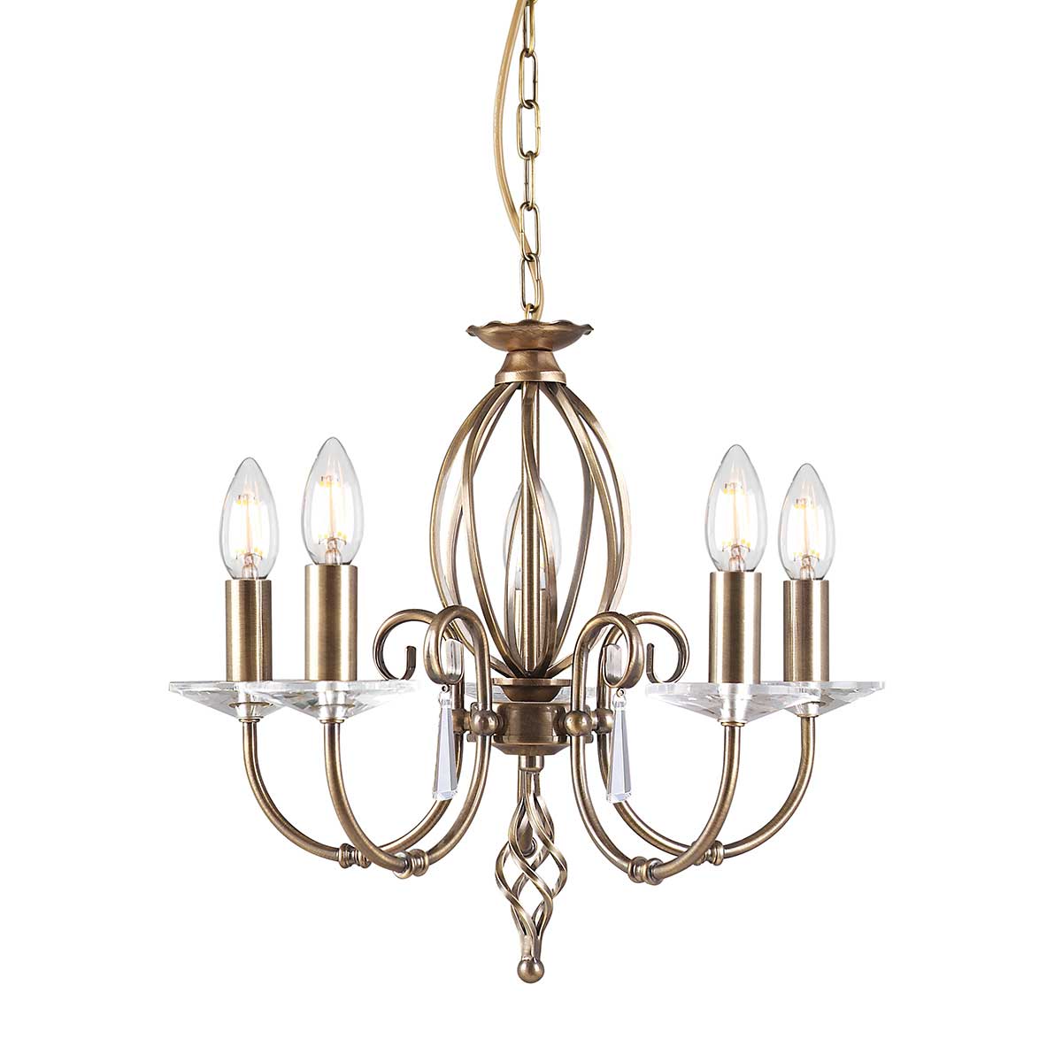 Pendelleuchte Aegean (messingfarben) 5x - Elstead Lighting