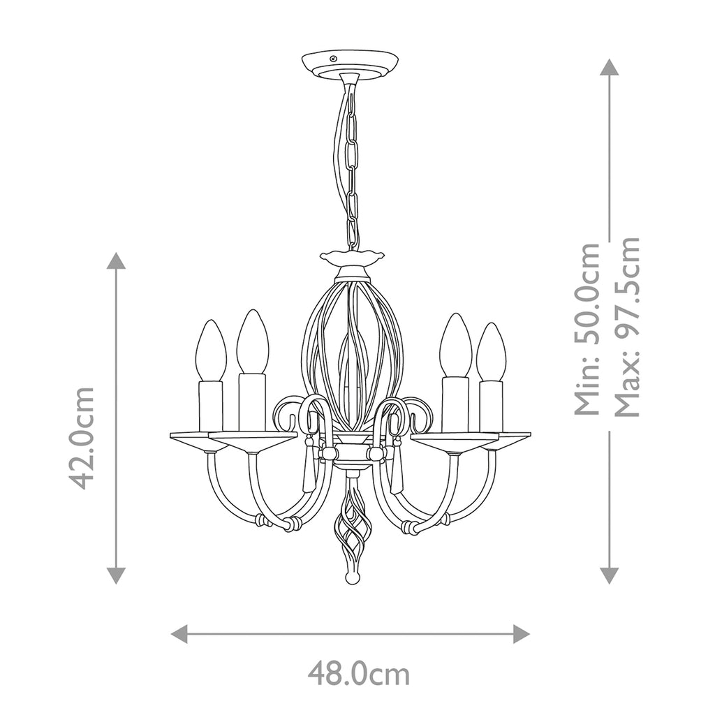 Pendelleuchte Aegean (messingfarben) 5x - Elstead Lighting