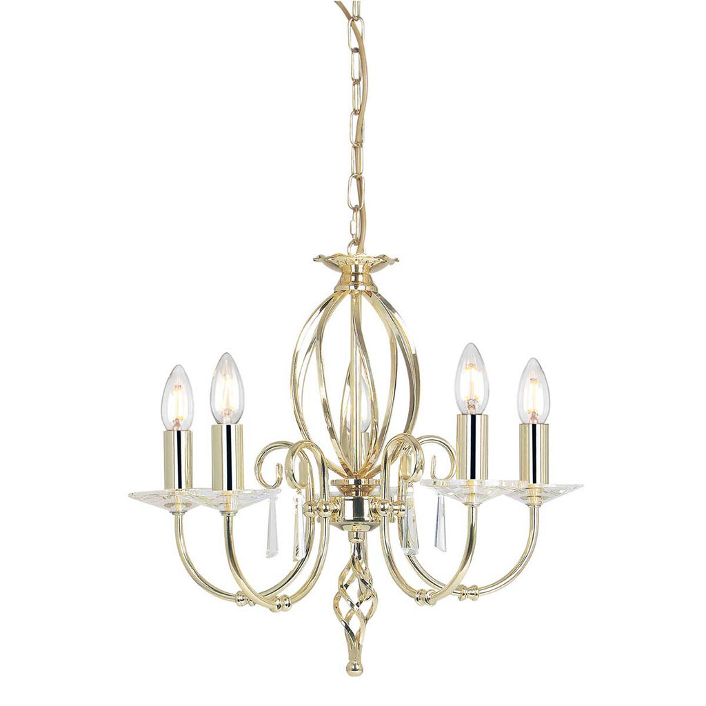 Pendelleuchte Aegean (messingfarben) 5x - Elstead Lighting