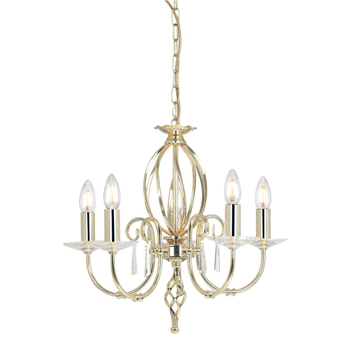 Pendelleuchte Aegean (messingfarben) 5x - Elstead Lighting