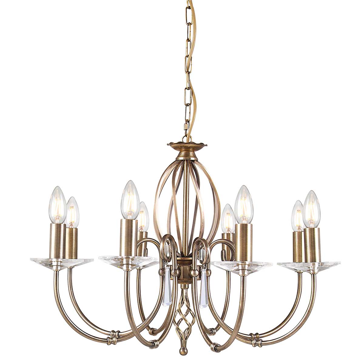 Pendelleuchte Aegean (messingfarben) 8x - Elstead Lighting
