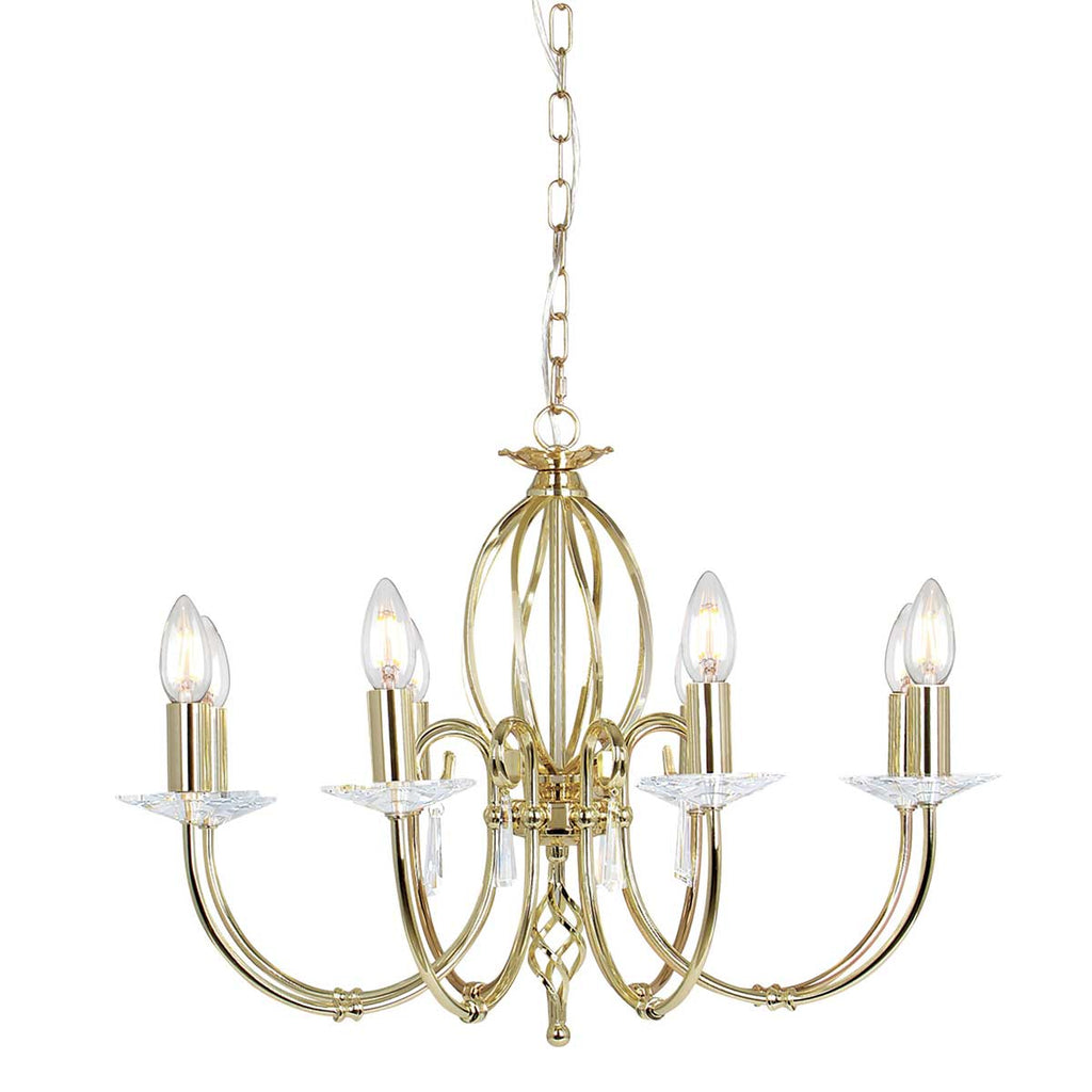 Pendelleuchte Aegean (messingfarben) 8x - Elstead Lighting