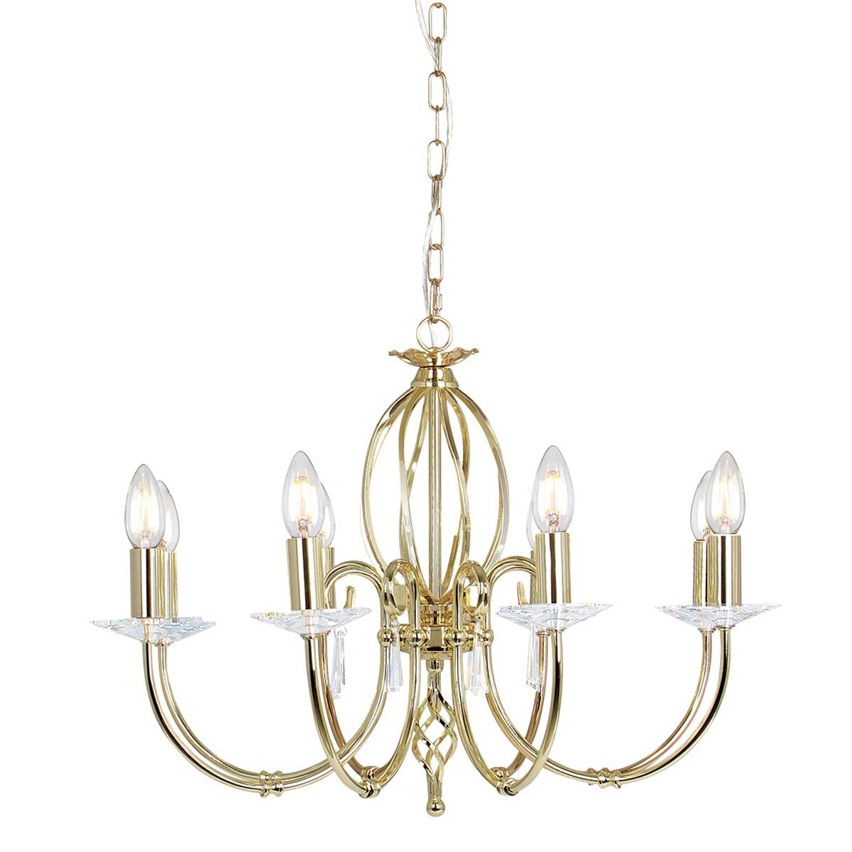 Pendelleuchte Aegean (messingfarben) 8x - Elstead Lighting