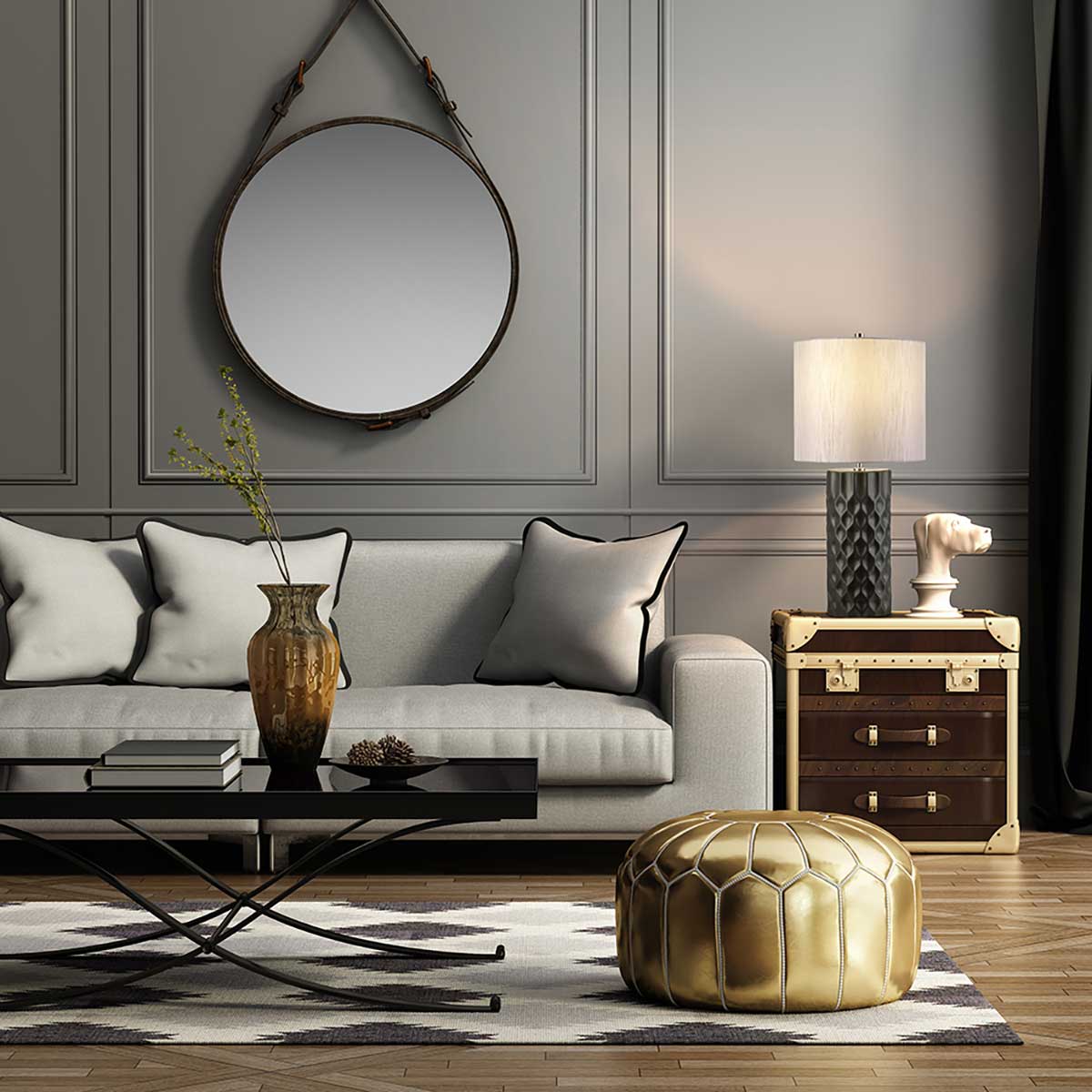 Tischleuchte Barbican (schwarz) 1x - Elstead Lighting