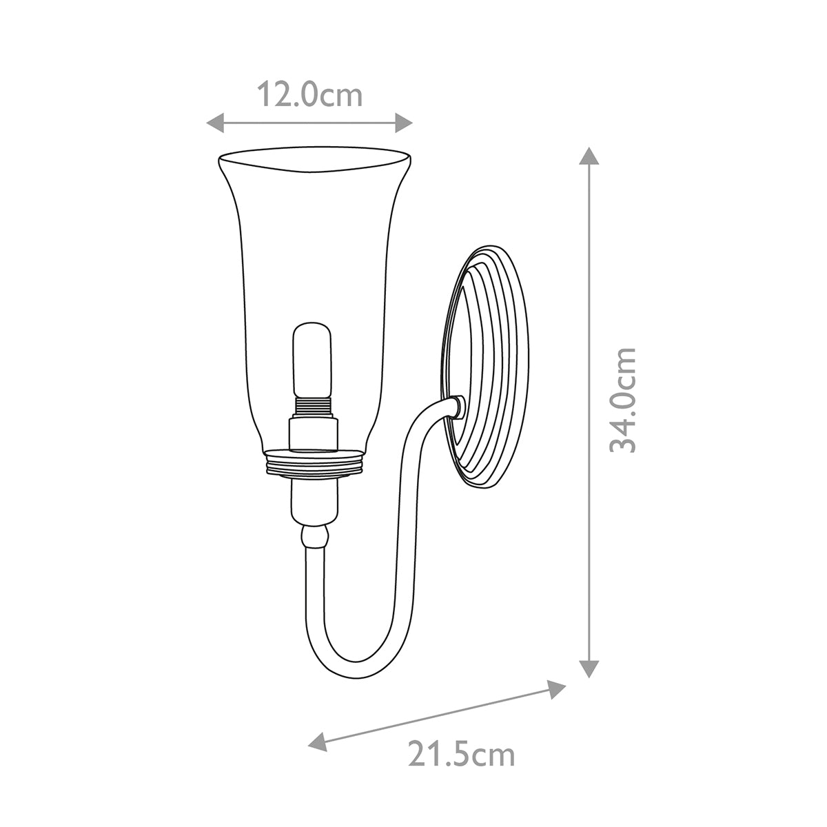 Bad-Wandleuchte Blake (verchromt) 1x - Elstead Lighting