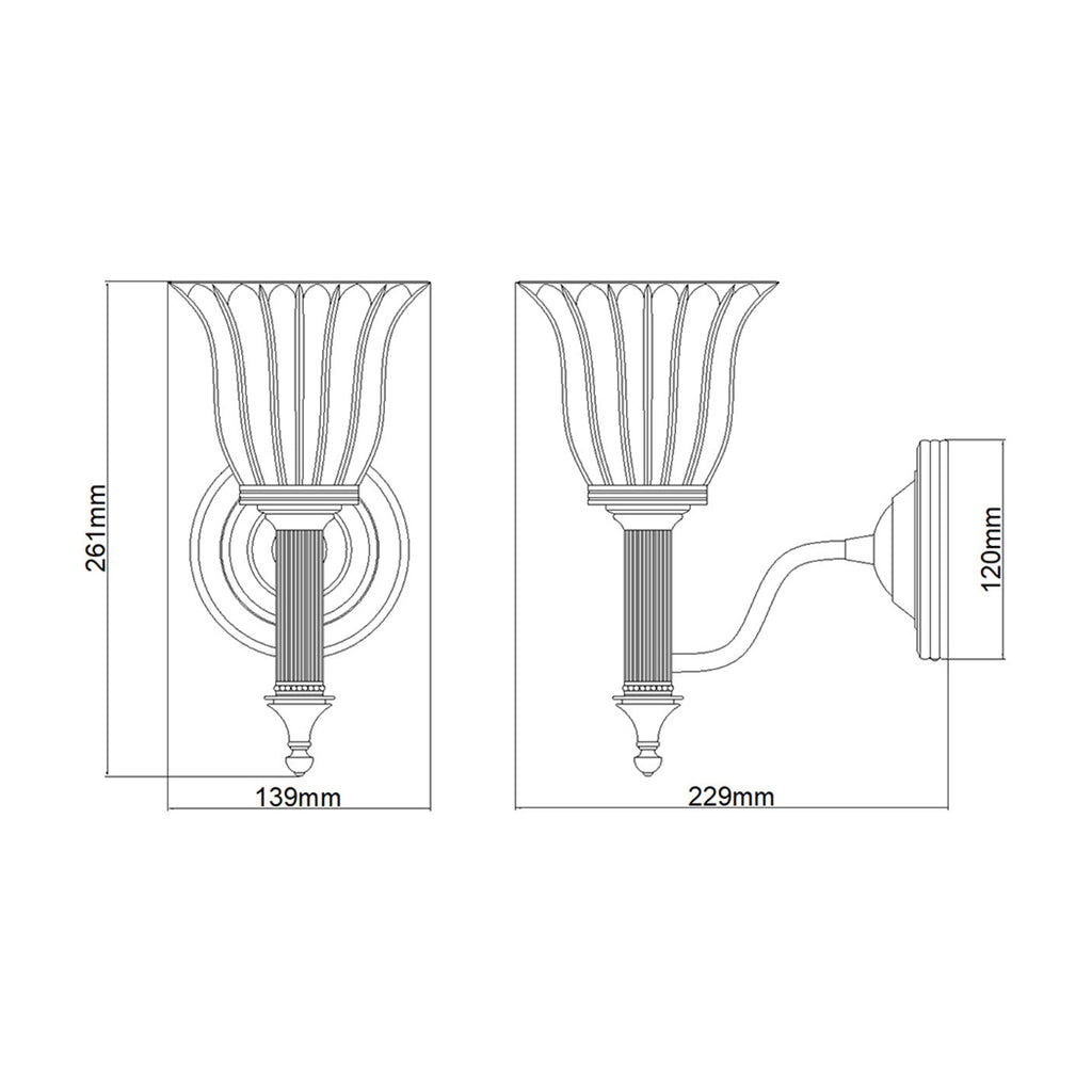 Bad-Wandleuchte Carroll (Nickel) 1x - Elstead Lighting