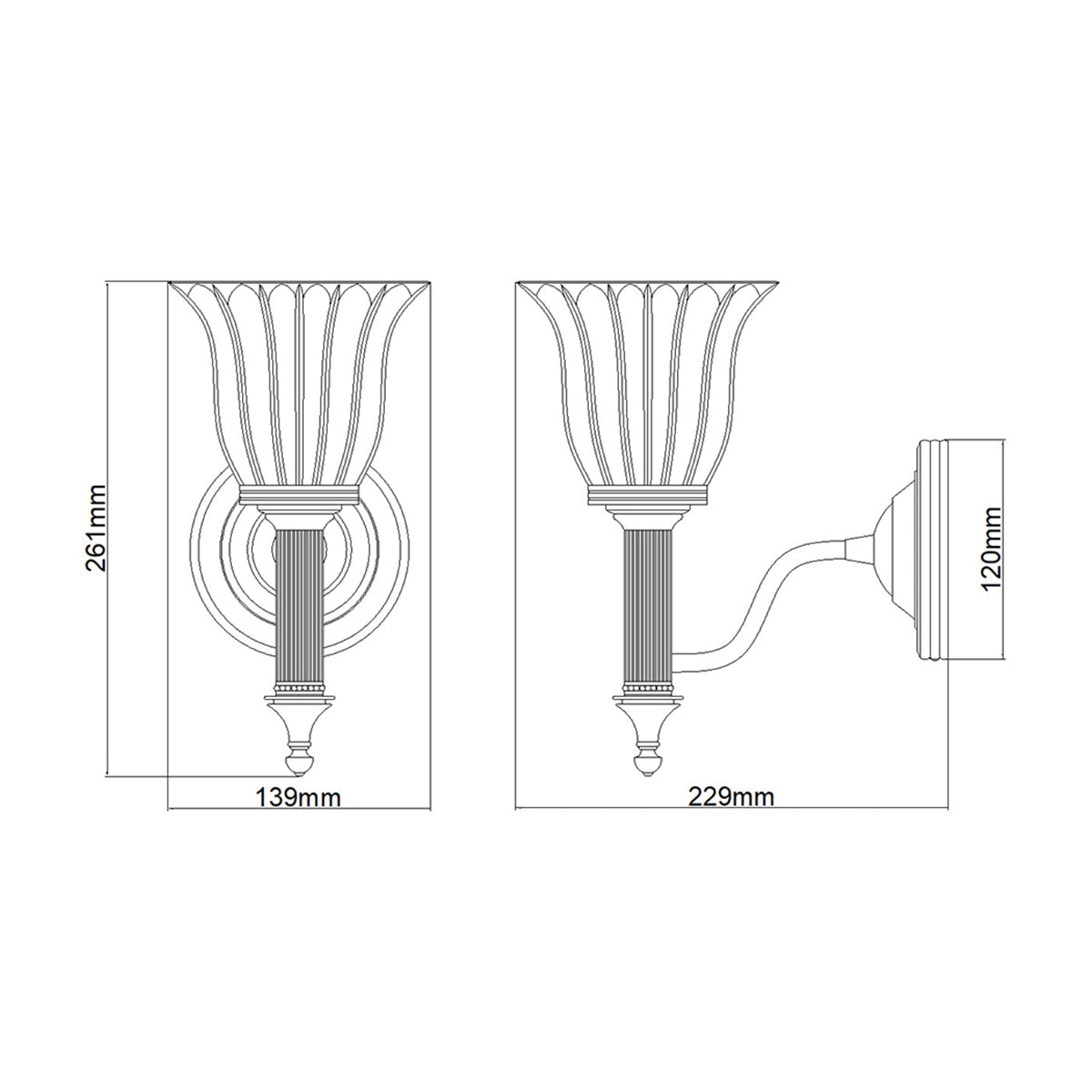 Bad-Wandleuchte Carroll (Nickel) 1x - Elstead Lighting