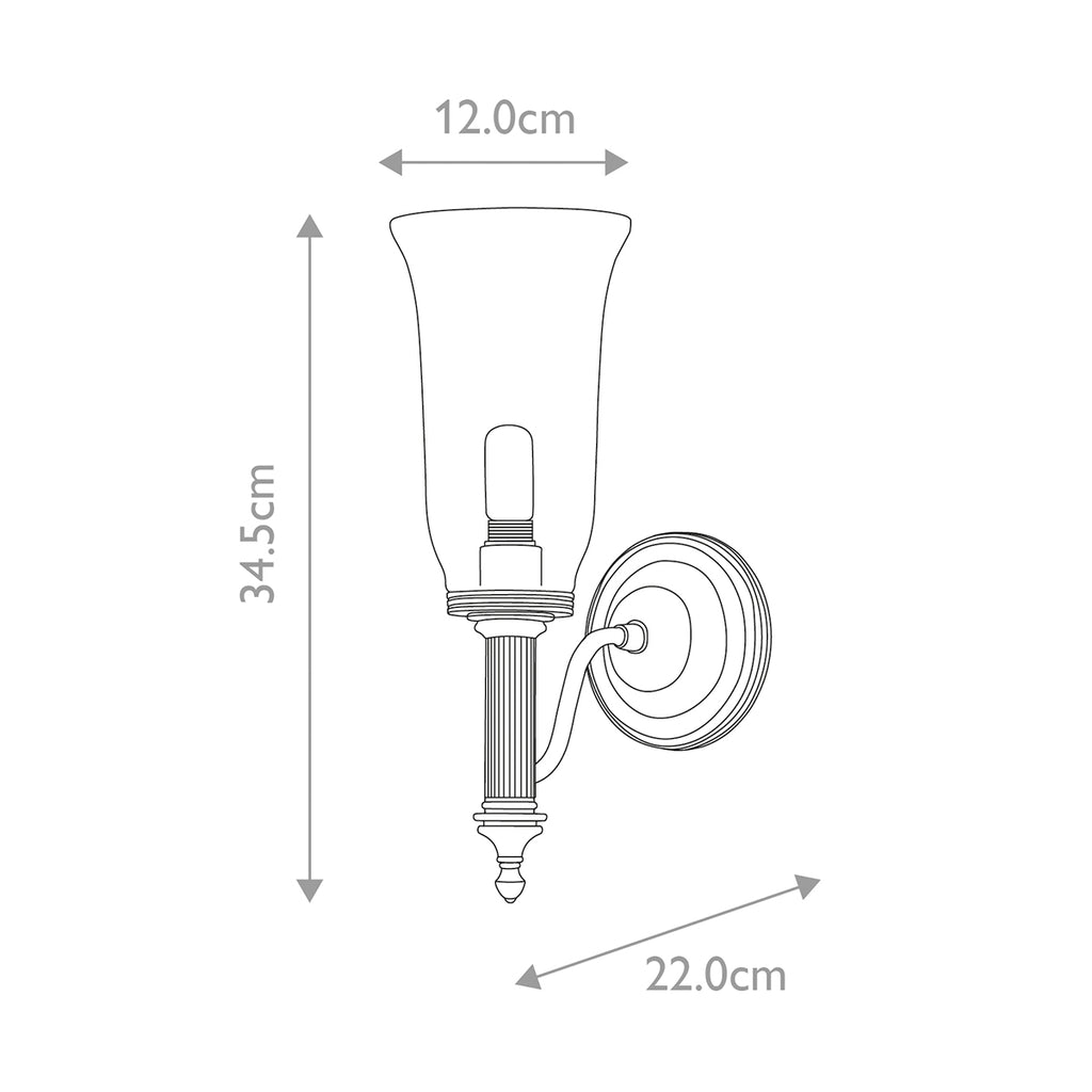 Bad-Wandleuchte Carroll (verchromt) 1x - Elstead Lighting