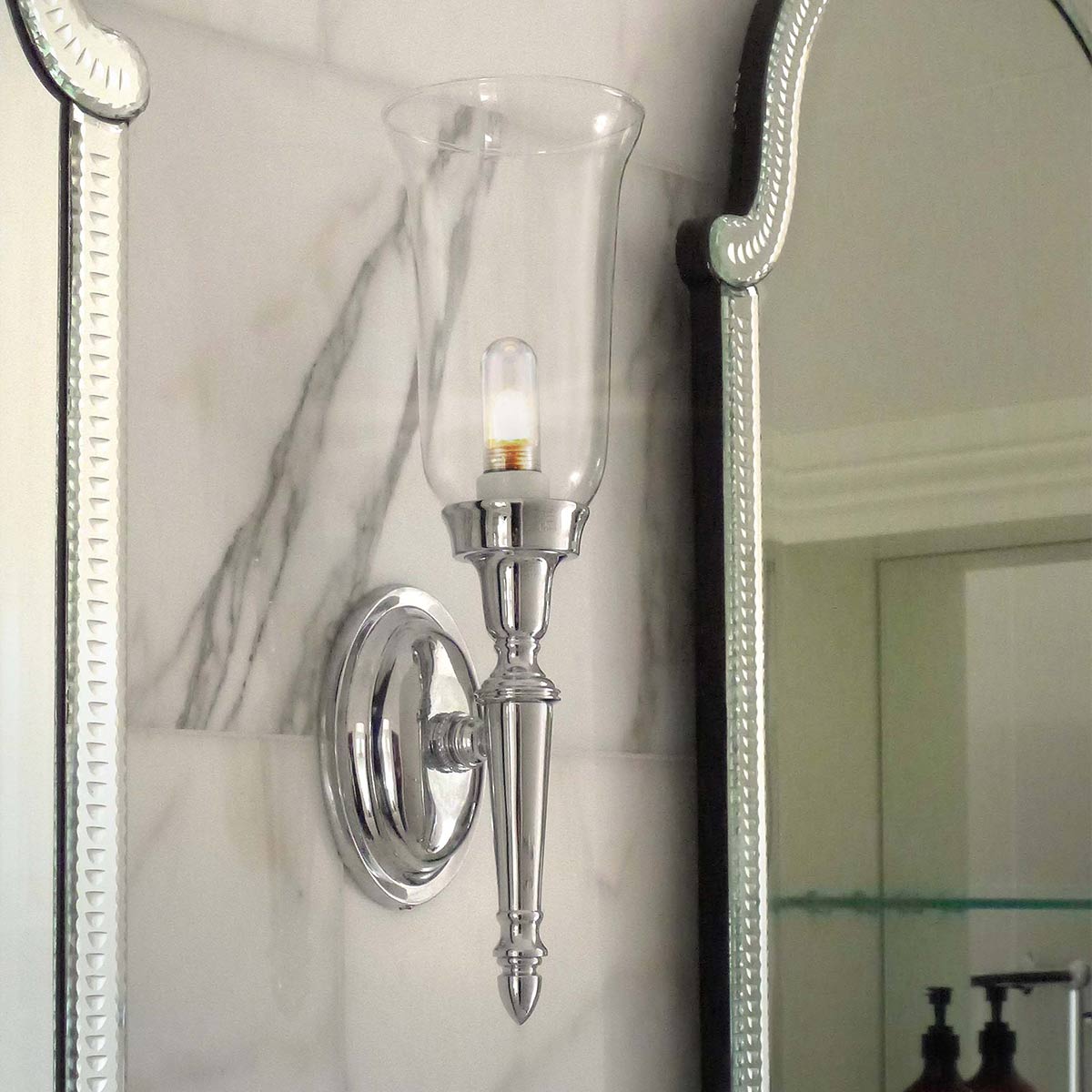Bad-Wandleuchte Dryden (Nickel) 1x - Elstead Lighting