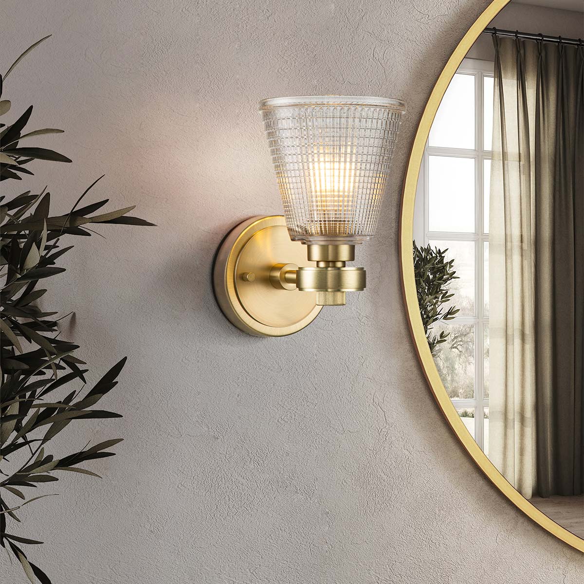 Bad-Wandleuchte Gunnislake (messingfarben) 1x - Elstead Lighting