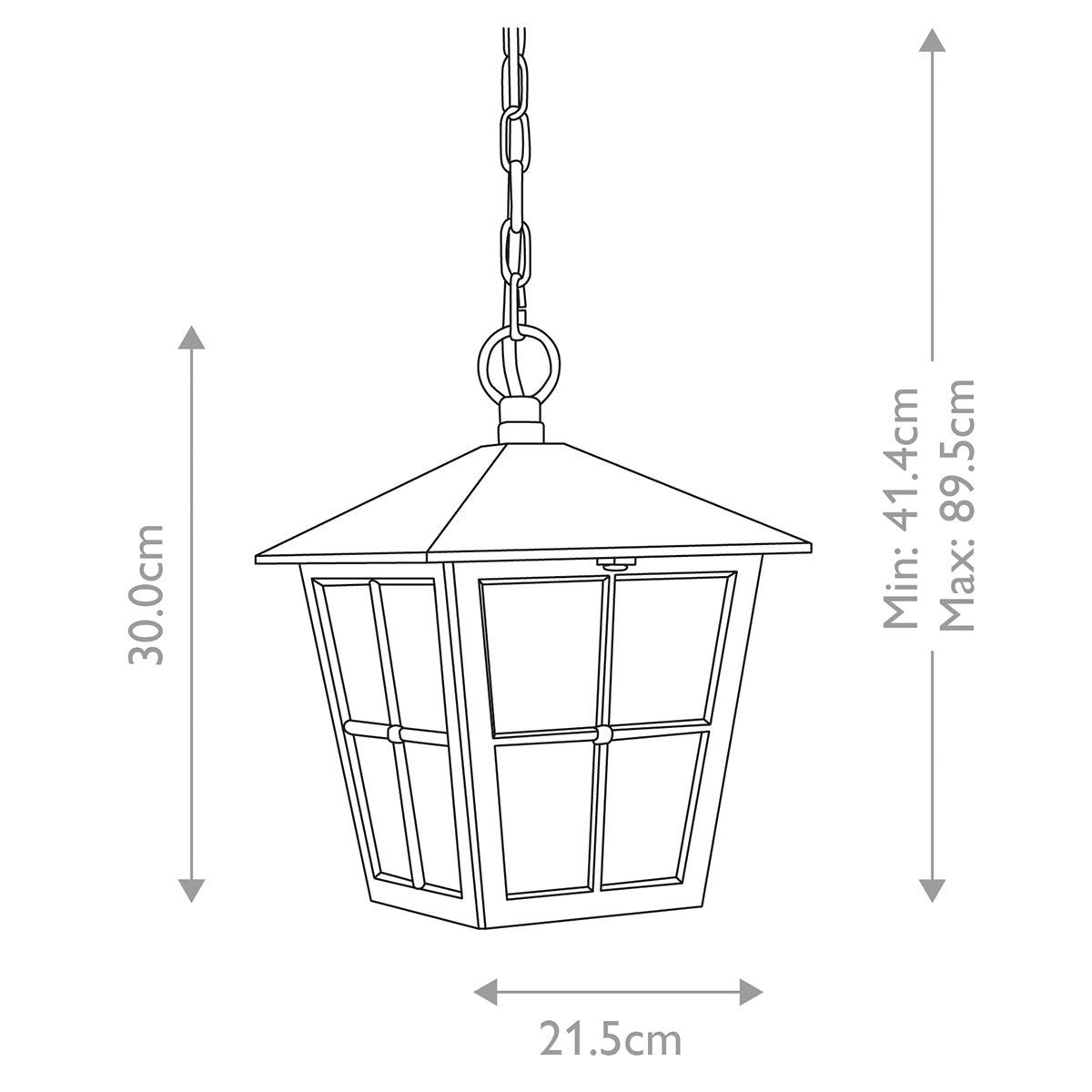 Außen-Pendelleuchte Canterbury (schwarz) 1x - Elstead Lighting