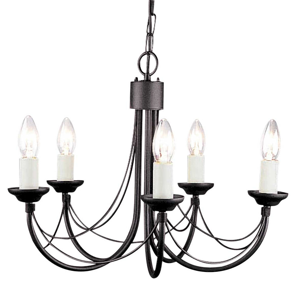 Pendelleuchte Carisbrooke (schwarz) 5x - Elstead Lighting
