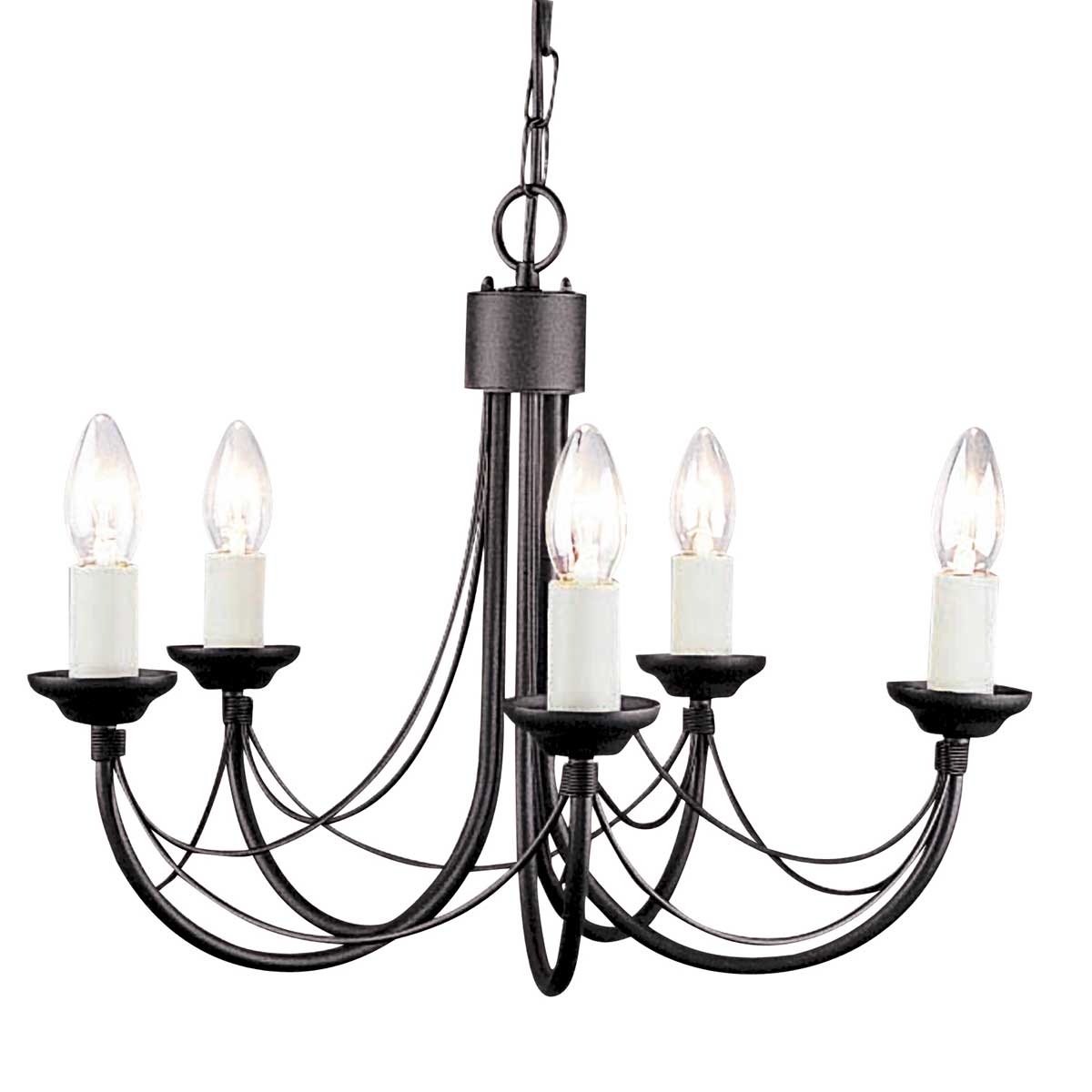 Pendelleuchte Carisbrooke (schwarz) 5x - Elstead Lighting