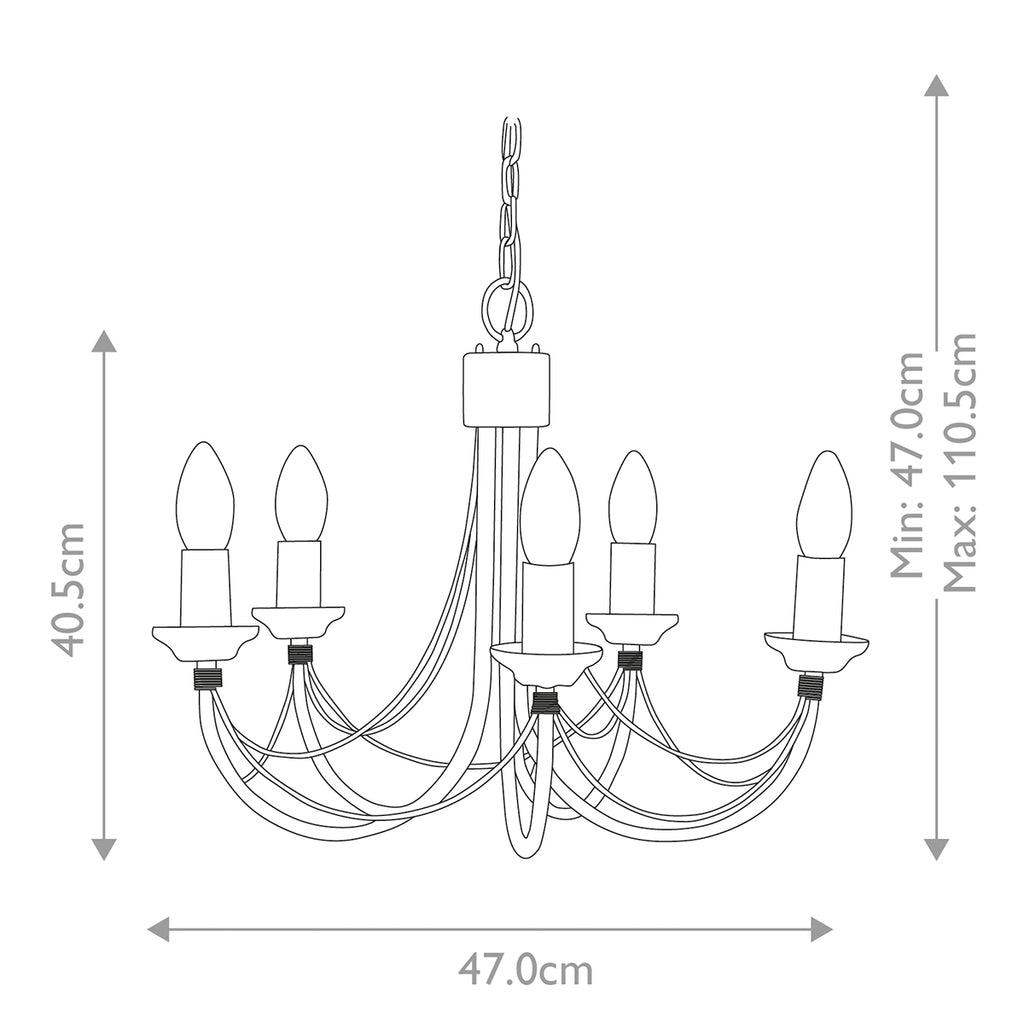 Pendelleuchte Carisbrooke (schwarz) 5x - Elstead Lighting
