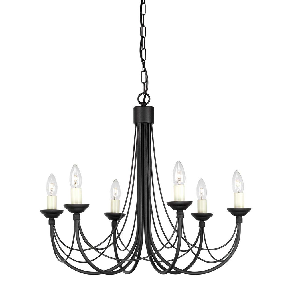 Pendelleuchte Carisbrooke (schwarz) 6x - Elstead Lighting