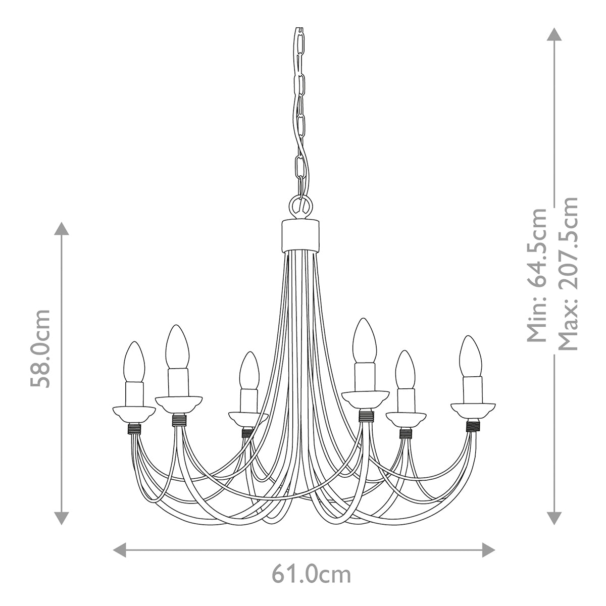 Pendelleuchte Carisbrooke (schwarz) 6x - Elstead Lighting