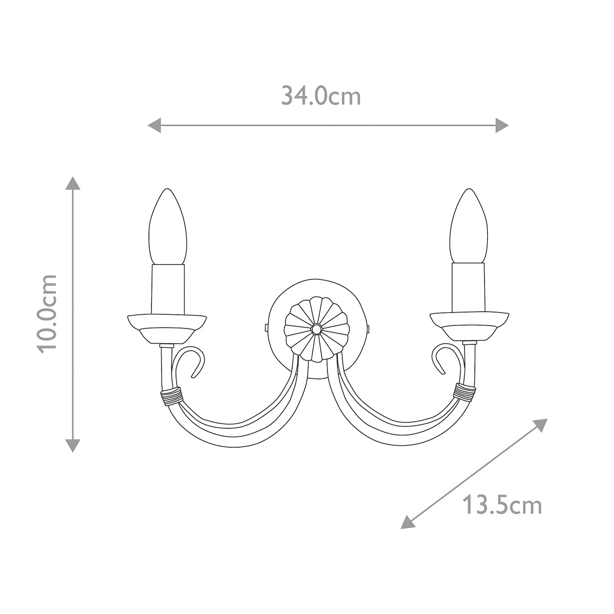 Wandleuchte Chartwell (verchromt) 2x - Elstead Lighting