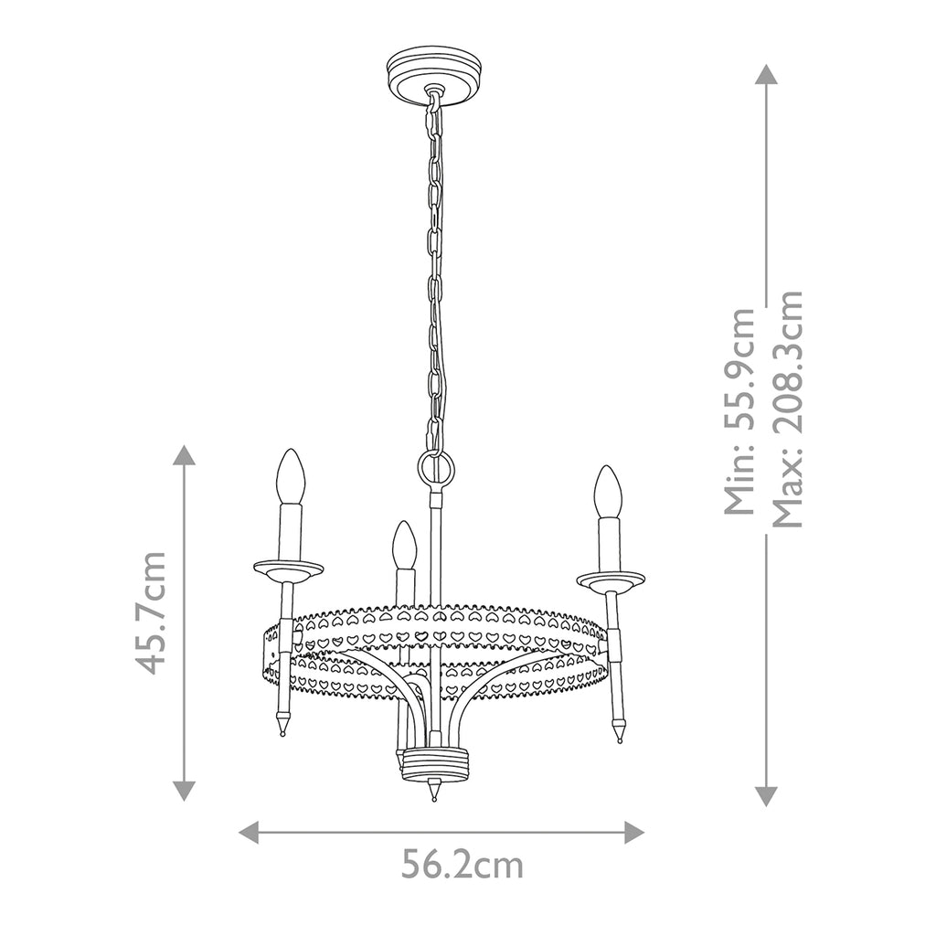 Pendelleuchte Crown (Iron Gate) 3x - Elstead Lighting