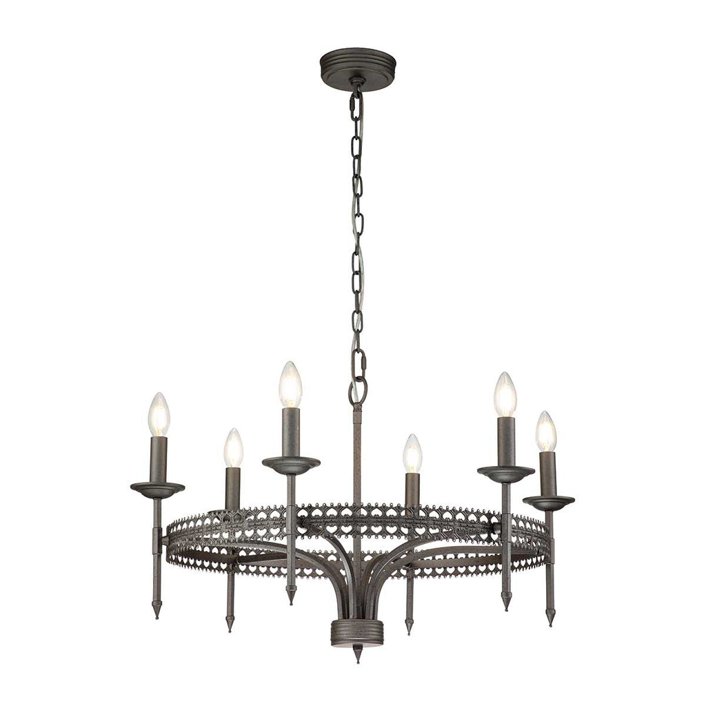 Pendelleuchte Crown (Iron Gate) 6x - Elstead Lighting