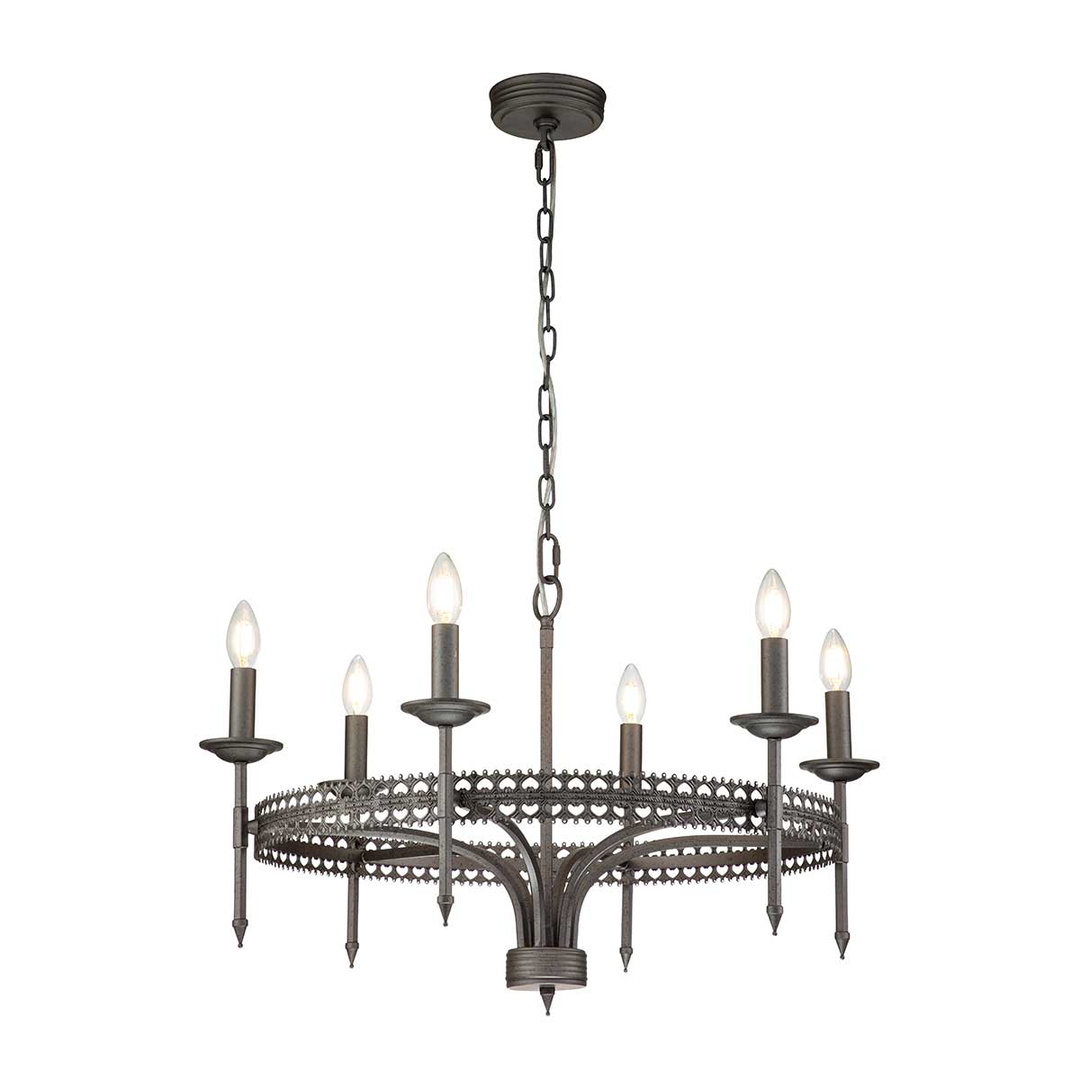 Pendelleuchte Crown (Iron Gate) 6x - Elstead Lighting