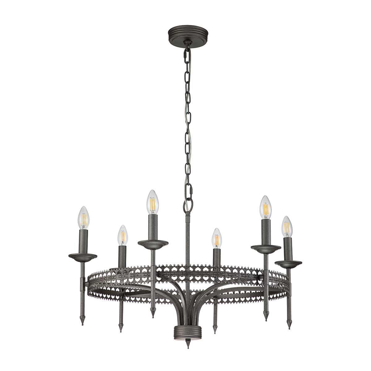 Pendelleuchte Crown (Iron Gate) 6x - Elstead Lighting