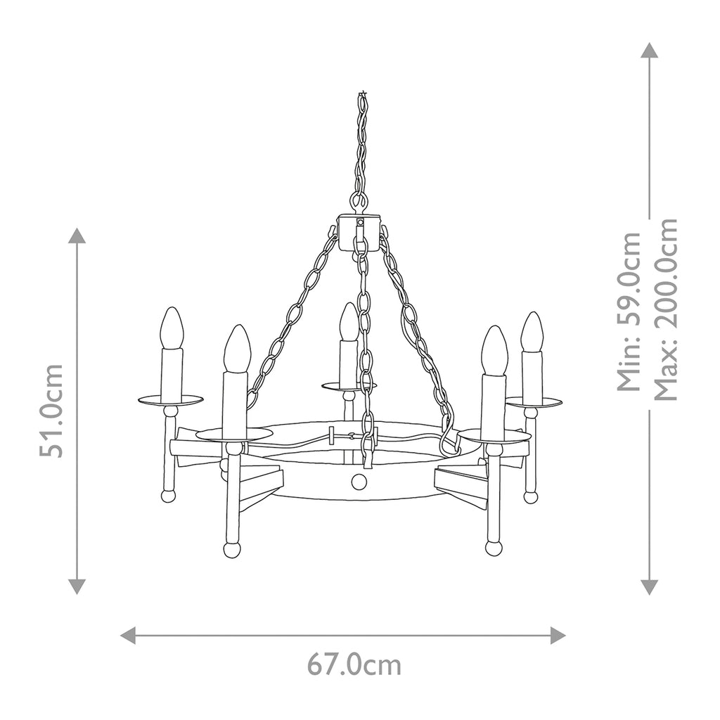 Pendelleuchte Cromwell (bronzefarben) 5x - Elstead Lighting