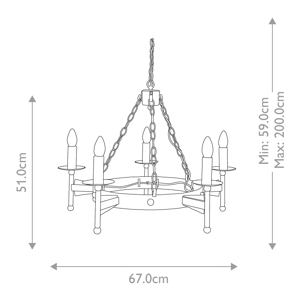 Pendelleuchte Cromwell (bronzefarben) 5x - Elstead Lighting